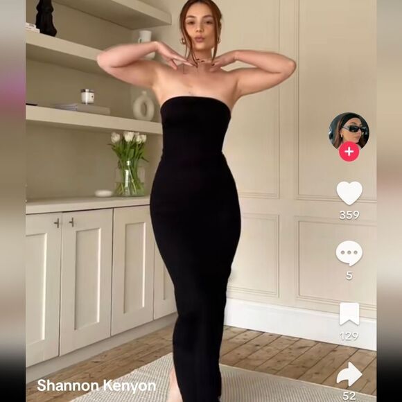 Zara DRAPED MIDI DRESS Black - Picture 1 of 9
